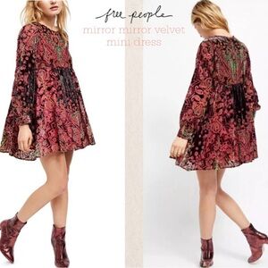 Free People ~ Mirror Mirror Velvet Mini Dress